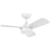 Perenz 7151 B IR - Ventilatore da Soffitto con Luce, Telecomando 3 Pale Diametro 76 cm Bianco