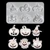 Zayookey Halloween Demone Zucca Stampi in Resina Stampi in Epossidica Diavolo Zucca Portachiavi Stampo in Silicone Fantasma Pendente per DIY Artigianale Halloween Decorazioni (Demone zucca resina stampi)