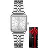 CIVO Orologio Donna Piccolo Quadrato: Analogico con Quadrante 23 * 23 MM | Acciaio Inossidabile Oro o Argento, Impermeabile, Elegante Orologi, Stile Vintage, Regalo per Donne Anniversario Compleanno