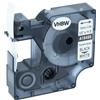 vhbw Cassetta nastro sostituisce Dymo 18488 per etichettatrice 3,5m x 12 mm nero su bianco, nylon