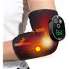 MOAJAZA Tutore per gomito riscaldato con massaggio a vibrazione, 5 livelli di calore e 3 modalità di vibrazione, cuscinetto riscaldante elettrico per gomito del tennista e golfista, tendinite, artrite