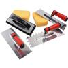 RiseNova Set di 6 cazzuole quadrate in acciaio inossidabile, strumenti per la posa di mattoni per spalmare e intonacare, cazzuole ergonomiche