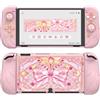 PlayVital Cover Custodia per Nintendo Switch OLED, Ali Magiche - Rosa