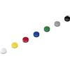 MAUL Magneti rotondi 10 pezzi blu rosso giallo grigio verde | tenuta affidabile per appunti e foto, colori vivaci nero bianco assortiti, profilo compatto facile da afferrare