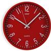 VERSA Raven Orologio da Parete Silenzioso e Decorativo, per Cucina, Soggiorno o Sala da Pranzo - Facile da Leggere, Misure (H x L x L) 25 x 4,3 x 25 cm, Polipropilene, Rosso