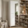 Dmora Guardaroba 2 Ante Hafuta 58x195h cm Bianco Appendiabiti 4 Ripiani, Armadio Camera da Letto 5 Vani