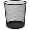 Waytex 931103 - Cestino per carta, in metallo, 13 l, colore nero, pattumiera da ufficio, bagno, cucina