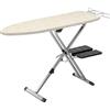 Rowenta IB9100 Pro Compact Professional - Asse da stiro pieghevole salvaspazio a 4 gambe con appendiabiti e copertura in cotone, 45,7 x 137,2 cm, beige, metallo, 45,7 x 137,2 cm