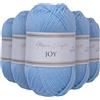 Utopia Crafts JOY DK, 5 gomitoli di filato acrilico da 50 g (250 g), lana per uncinetto e maglia, morbida lana per lavorare a maglia (celeste)