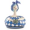 Egan Salvadanai di Egan della collezione Le pupazze. Oggetto realizzato in ceramica smaltata di colore azzurro. Dimensione: 14x17 cm. La referenza è PU36FI/1AZ