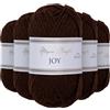 Utopia Crafts JOY DK, 5 gomitoli di filato acrilico da 50 g (250 g), lana per uncinetto e maglia, morbida lana per lavorare a maglia (marrone espresso)
