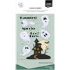Vaessen Creative Timbri in Silicone Fantasmi e Casa Stregata - 19 Timbri a Secco per Lavoro Preciso - per DIY, Biglietti Fatti a Mano, Buste e Scrapbooking - con Stamping Tool e Blocchi Acrilici