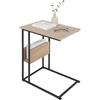 Relaxdays Tavolino, ripiano e Scomparto, HxLxP 60 x 55 x 36 cm, per Divano e Letto, Metallo e MDF