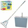 York Mocio Easy con Spugna PVA Super Assorbente 34 cm Set Lavapavimenti con Secchio e Manico Telescopico 130 cm Sistema di Strizzatura Automatica Mani Pulite per Parquet e Piastrelle Blu