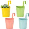 Cozary Set di 4 Metallo Vasi Da Fiori Appesi, con foro di drenaggio e Gancio Rimovibile, Secchio Portafiori da Appendere a Parete Decorativo, Per La Decorazione Della Casa, Giardino, Recinto, Balcone