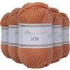Utopia Crafts JOY DK, 5 gomitoli di filato acrilico da 50 g (250 g), lana per uncinetto e maglia, morbida lana per lavorare a maglia (terracotta)