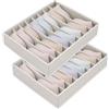 AiQInu Organizer Cassetti per Reggiseni, 2 Pcs Organizzatore Cassetti Intimo Pieghevoli con 8 Scomparti,Organizer Armadio Biancheria Intima Divider Tessuto per Riporre Reggiseni,Calze e Cravatte