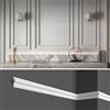 create luxury GRAND DECOR Cornici boiserie per parete, 12 metri, in duropolimero bianco robusto (meglio del polistirolo e gesso), da applicare a muro, 12 pezzi da 1 metro (HCR517 (cornici 12pz)