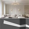 create luxury GRAND DECOR Cornici boiserie per parete, 12 metri, in duropolimero bianco robusto (meglio del polistirolo e gesso), da applicare a muro, 12 pezzi da 1 metro HCR524