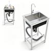 HuKaiL Lavello da cucina autoportante in acciaio inox con rubinetto a 360°, 45 x 40 x 22 cm