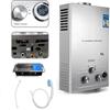 QIAKEFE Scaldacqua a gas propano GPL,6L/8L, scaldabagno istantaneo a gas, con modalità inverno ed estate, 16 kW 2800 Pa, scaldabagno senza serbatoio con kit doccia, protezione contro il surriscaldamento (6L)