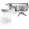 Umllpet Serratura per porta in vetro in acciaio inox opaco con 3 chiavi, maniglia scorrevole, serratura per porta interna per ufficio, bagno, camera da letto, balcone, per vetro spesso 8-12 mm e 5-8 mm