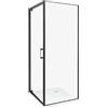 Beliani Box Doccia Vetro Temperato Cornice nero Porta Singola 70 x 70 x 185 cm