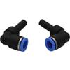 CNCTEC Raccordo pneumatico ad angolo a innesto 8mm con attacco a innesto IQS da 8mm, set di 2