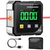 Flintronic LED Display Level Box Digitale, 4x90° Inclinometro Digitale, con Laser Elettronico Angle Finder e 4 Lati Magnetici, IP54 Impermeabile Goniometro Digital, per Costruzione, Falegnameria