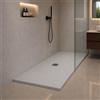 Yellowshop - HEAVY Piatto doccia rettangolare marmoresina base 80 cm h 2,5 cm Grigio con sifone, piletta e copripiletta inox (Cm 80x180)