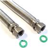 H2O-Flex DN16 Tubo corrugato 1/2 ÜM x 1/2 ÜM estraibile da 200 mm - 410 mm tubo solare in acciaio inox