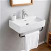 RIAMTGCX Lavabo in ceramica, moderno con foro per rubinetto, lavabo sospeso, bianco, per bagno, ospiti, WC e giardino, facile da pulire (51 x 36 cm)