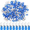 LKRXW 100 Pezzi Connettori Terminali ad Anello in Rame M4 Connettori Elettrici Occhiello Anello 4,3mm Capicorda Elettrici Morsetti Isolati Crimpare Cavi Fil 1,5-2,5 mm² 16-14 AWG Blu