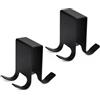 Korechain 2 Pezzi Gancio Accappatoio Doccia in Metallo Nero, Ganci Doccia Accappatoio Doppio Lato per Vetro Senza Cornice 0.5-1.2 cm, Appendi Bagno per Asciugamani e Spugne