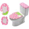 CRAFTYMELODY Set di 2 copriwater rosa con fragole e copertura per serbatoio, set di coperture elasticizzate per sedile del water rosa, lavabili in lavatrice, adatti per la sostituzione del bagno