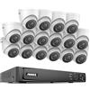 ANNKE H500 16CH 4K PoE Wired Surveillance System, con H.265+ NVR, 16 telecamere IP esterne da 5 MP, senza HDD, Smart IR+100FT EXIR visione notturna, IP67, resistente alle intemperie, per interni ed