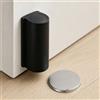 Generisch Fermaporta magnetico autoadesivo, senza fori, invisibile, per pavimento e parete, in acciaio inox, protezione da parete per stanze, ufficio, bagno, casa (nero)