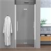 Inbagno Porta Doccia Per Nicchia 95 Cm (H 195) Linea Neos - Porta A Soffietto Salvaspazio - Cristallo Trasparente 6 Mm - Profili In Alluminio Cromato