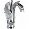 AAureolo Rubinetto Da Bagno Moderno a Forma Di Cigno Argento,Leva Singola Per Regolare La Portata Dell'Acqua/Calda e Fredda, Foro Singolo, Mobiletto Da Bagno Lavabo Vasca Da Bagno Lavello Della Cucina