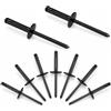 LILIXI 70 Pezzi Rivetti Alluminio, 4.8mm Rivetti Ciechi a Testa Larga, Alluminio con Flangia Grande per Metallo, Legno, Mobili, Carrozzeria e Industria (4.8mm x 25mm |Nero)
