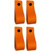 Brute Strength - Maniglie in pelle - 16,5 x 2,5 cm - Arancione - 4 pezzi | Maniglie e tiranti in cuoio pieno fiore per mobili, armadi e cassettiere; viti corte e lunghe incluse