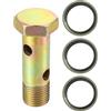 VekAuto Kit Doppio Bullone Banjo M16x1.5 54mm Per Tubo Freno 1 Kit | Colore: Tono Bronzo, Materiale: Metallo, Anticorrosione, 4 Fori, Installazione Facile, Adatto Per Auto, Camion, Moto.