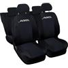 Lupex Shop Coprisedili auto compatibili con Adam, Bicolore Nero - Nero, Made in Italy, tessuto poliestere