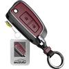 WUZUTU Custodia pieghevole per chiavi compatibile con Nissan Micra Pulsar Qashqai X-Trail Murano Altima Quest Juke Kicks custodia in metallo per chiave auto a 2 pulsanti, rosso