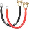Ollanoos Due cavi per batteria M10, lunghezza 50 cm, 25 mm² 2/3 AWG, con capicorda ad anello in rame da 12 V/24 V, adatto per auto, camion, moto e impianti solari