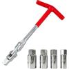 YPYMOD 5 Pz Chiave Candela, 14/16/18/21 mm Chiave Universale, Set Chiavi Candela con Impugnatura a T per Candele per Auto e Moto
