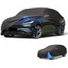 Partuto Telo Copriauto Impermeabile Per SUV 181-190 210D-PU 1 Pezzo | Colore Nero E Blu, Dimensioni 485x190x150 Cm, Cerniera Laterale Destra, Traspirante, Elastico, Protezione Da Polvere