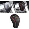 Cobear Pomello del Cambio Auto in Pelle Copertura Protezione per i10 i20 iX20 i30 i40 ix35 Tucson Genesis Santa Fe i80 Sonata 6 Marce Manuale MT Pomello Bastone Cuciture Rosso Tipo A