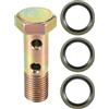 VekAuto Kit Doppio Bullone Banjo Raccordo Freno Turbo Per Auto | Fori 4, Filettatura M12x1.25, Lunghezza 45mm, Include 3 Guarnizioni, Compatibile Per Camion E Moto, Raccordo Freno Universale