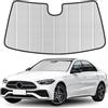 HEBERUCK Copertura per parabrezza pieghevole auto per Mercedes Classe C 2022-2025, copertura per parabrezza pieghevole, parasole pieghevole sul parabrezza